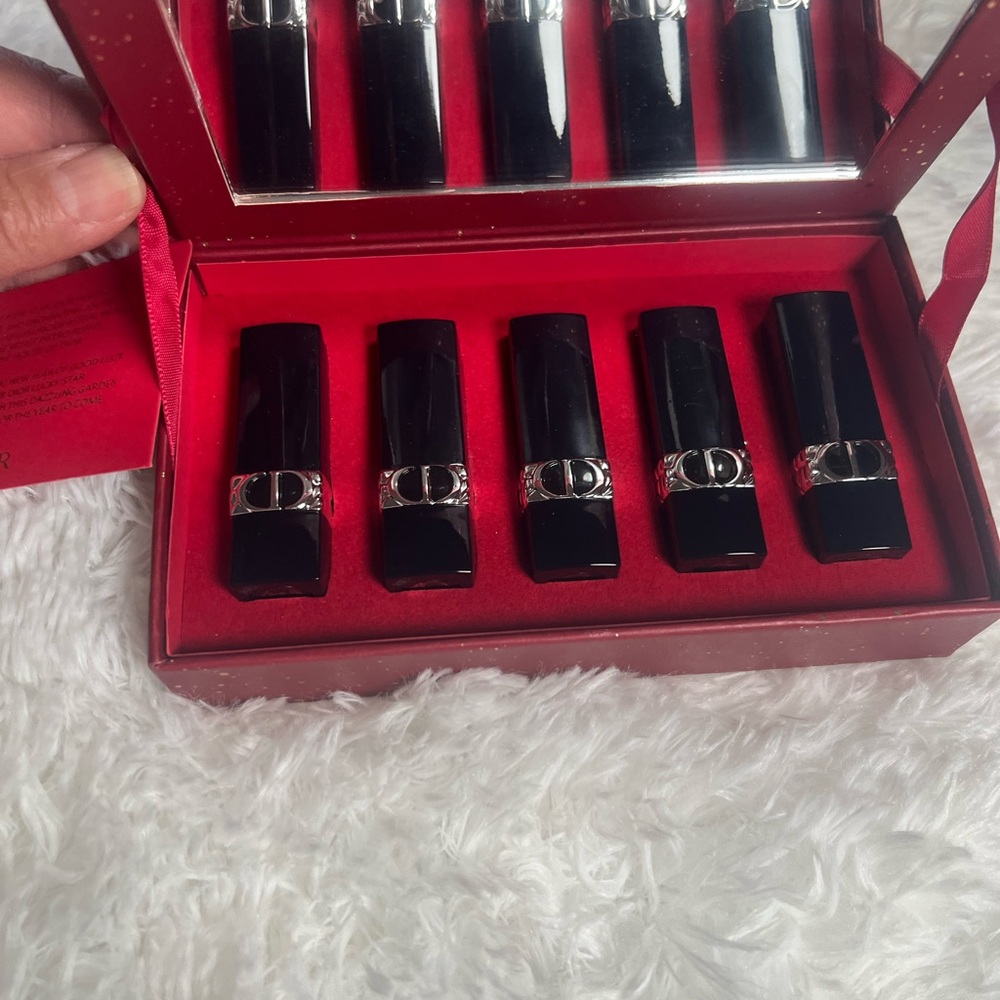 Dior Black Lipstick Set with Silver Accents